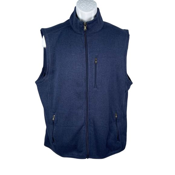 Southern Tide Mens Vest XL Samson Peak Sweater Fleece Navy XL Zip Up 3123 - Picture 1 of 9